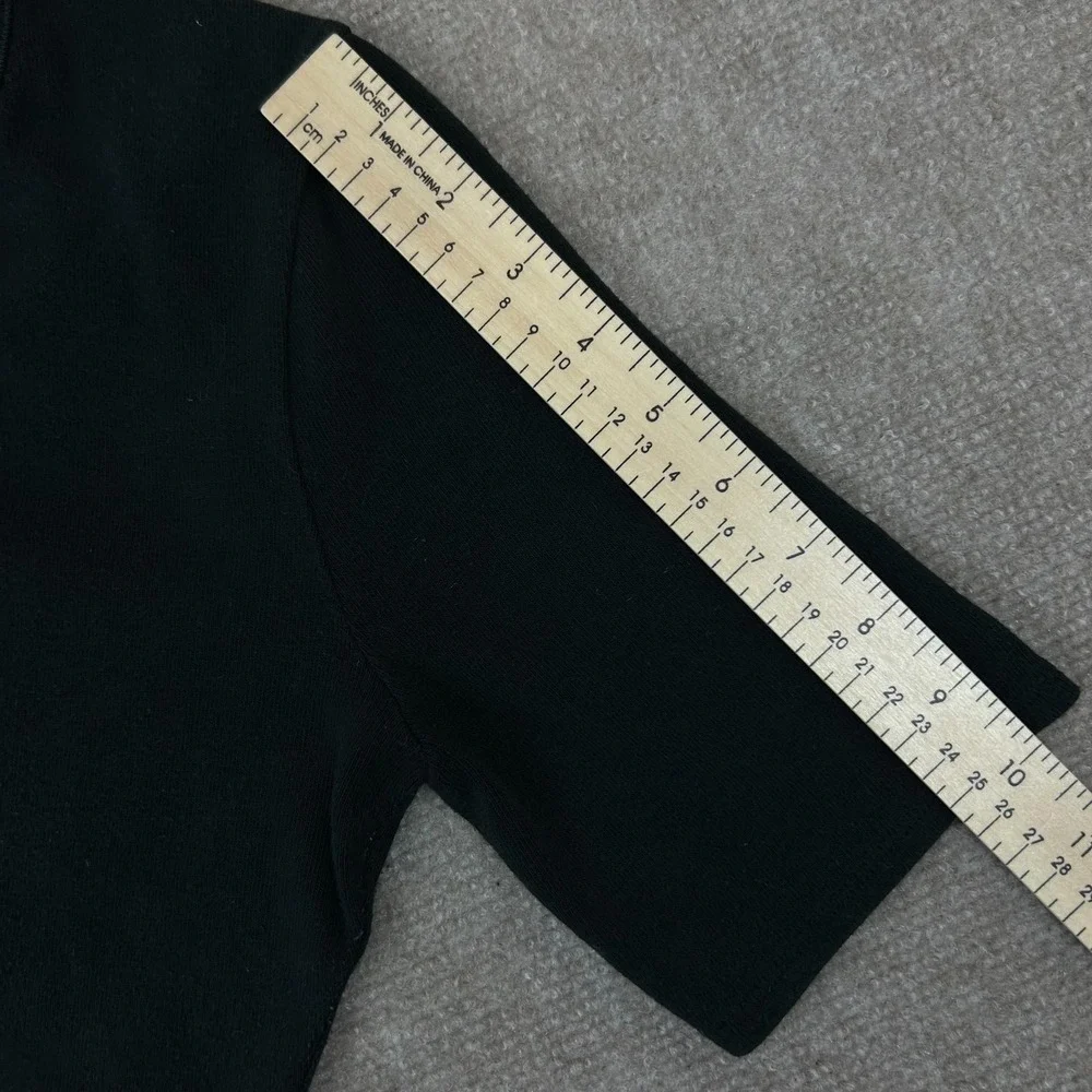 Madewell Bodysuit Womens‎ Medium Black Cotton Stretch Round Neck Short Sleeves